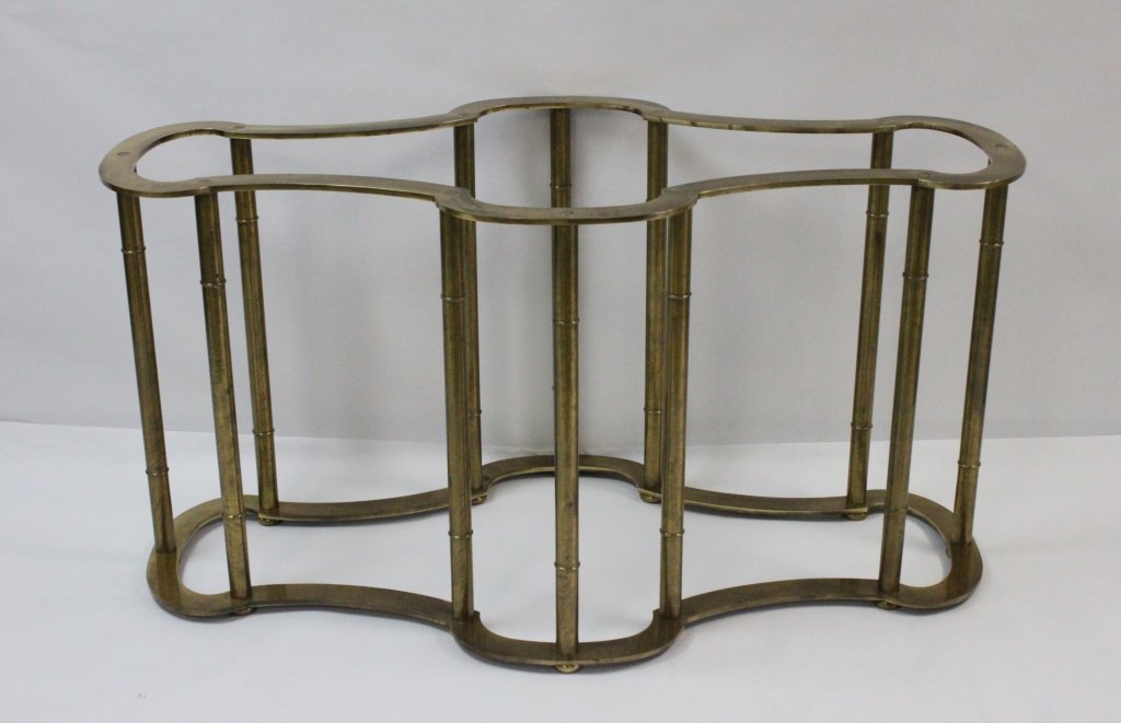 1970's Baker Brass Dining Table w Glass Top (1 of 5)