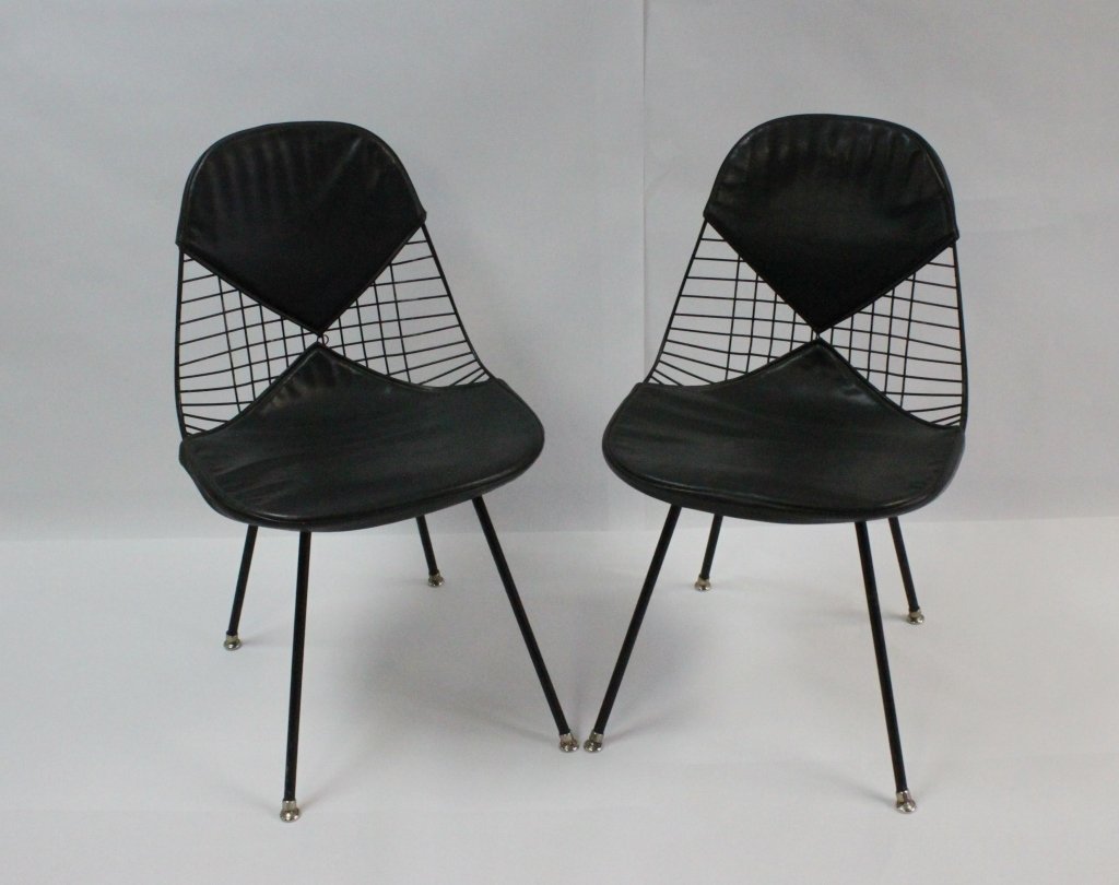 (2) Eames Herman Miller Black Wire Bikini Chairs (1 of 5)