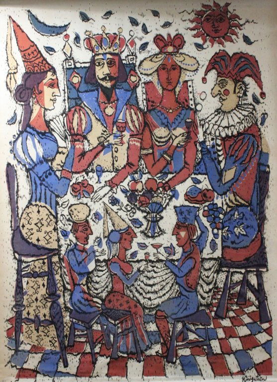 Konigstein, 70's Silkscreen on Canvas, Royal Party (1 of 5)