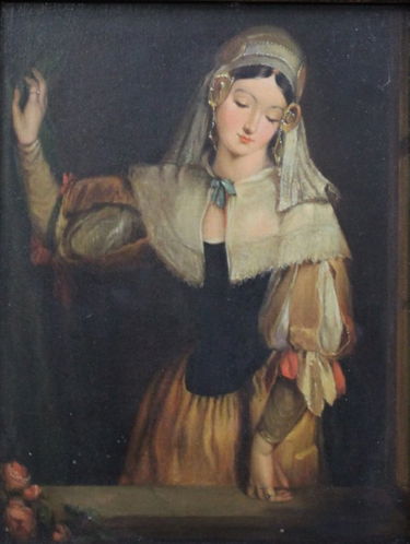 17thc Italian Renaissance Painting Woman In Window Jan 17 2016