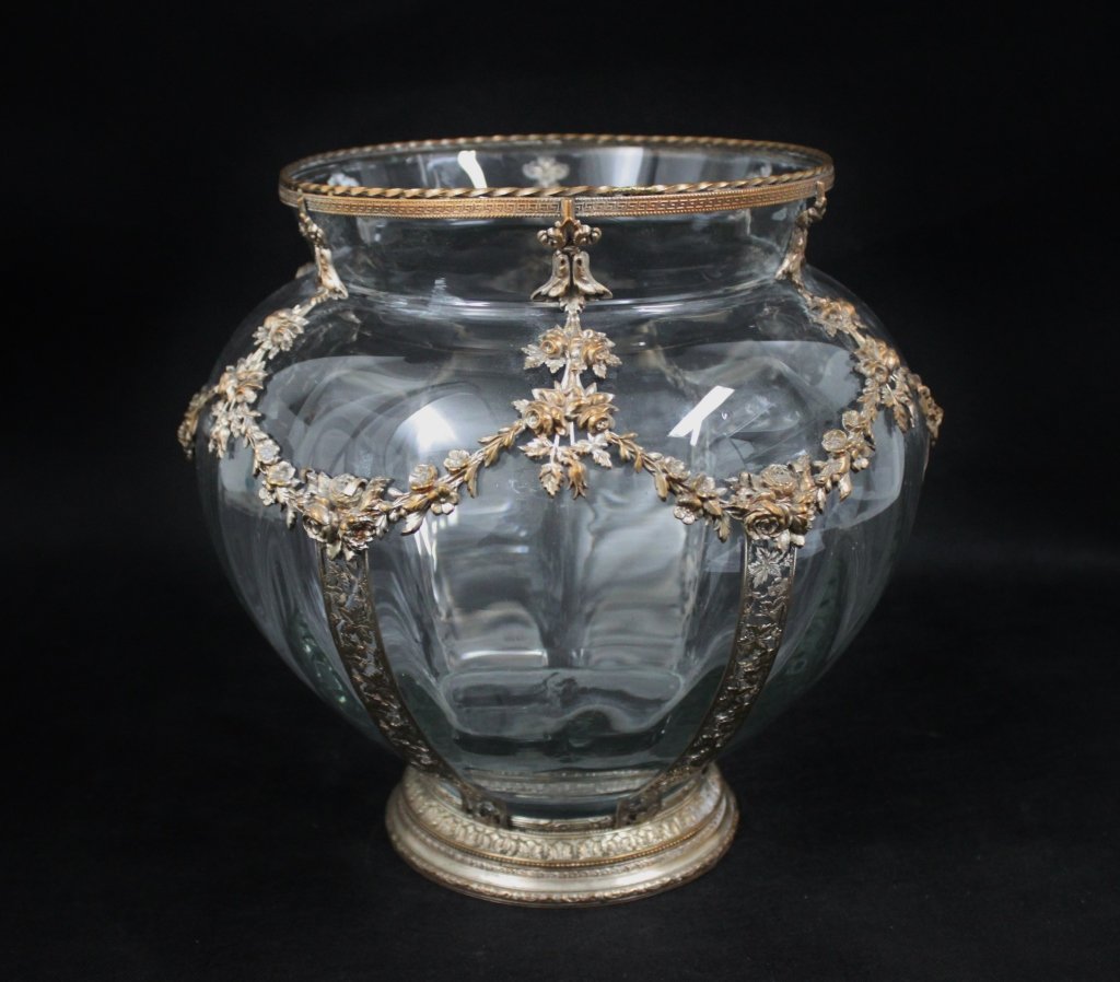19th C. French Lalique Urn Silvered Bronze Overly (1 of 10)