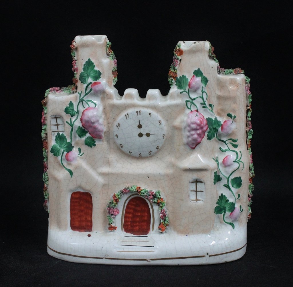 18th C. Staffordshire Porcelain Castle Flower Vase (1 of 8)