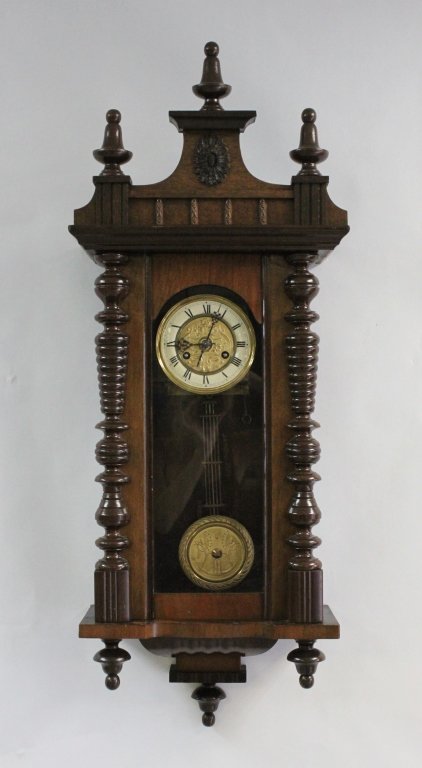 19th C. Art Nouveau Cabinet / Wall Pendulum Clock (1 of 7)