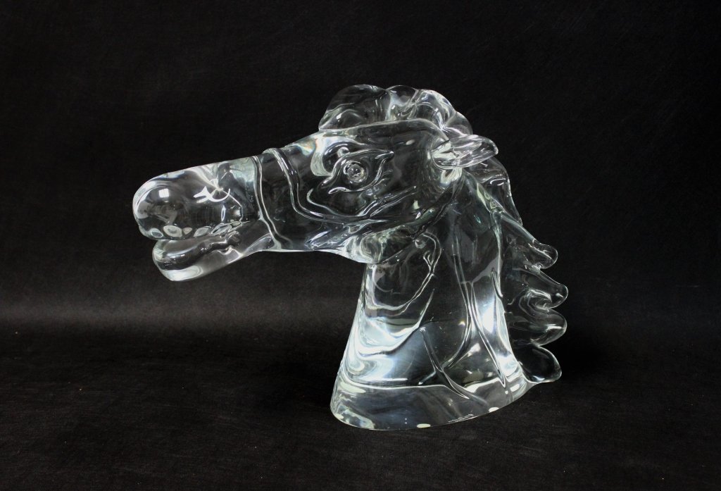 Large Cendese  Art Glass Horse Head Sculpture (1 of 7)
