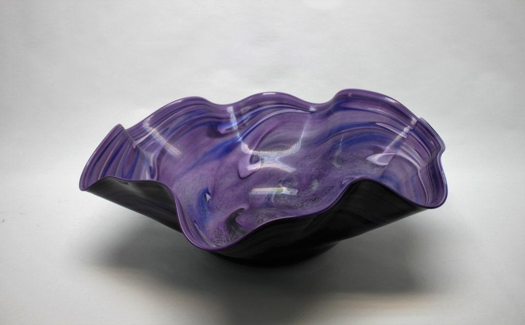 Large Modern Purple Art Glass Bowl (1 of 6)