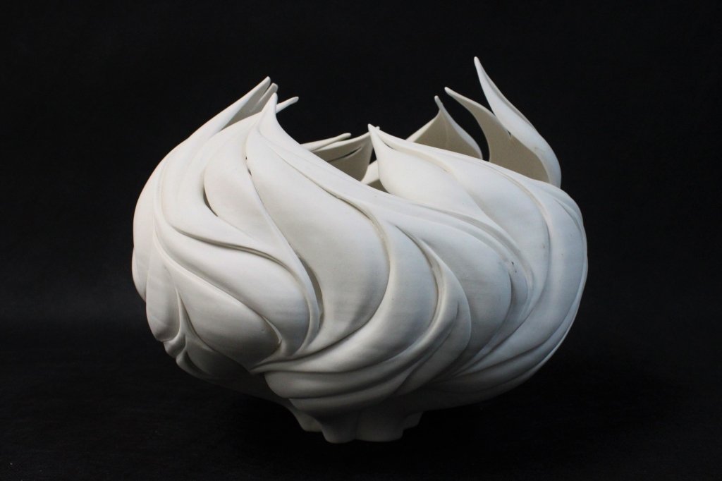 McCurdy Wheel Thrown Bisque Porcelain Centerpiece (1 of 7)