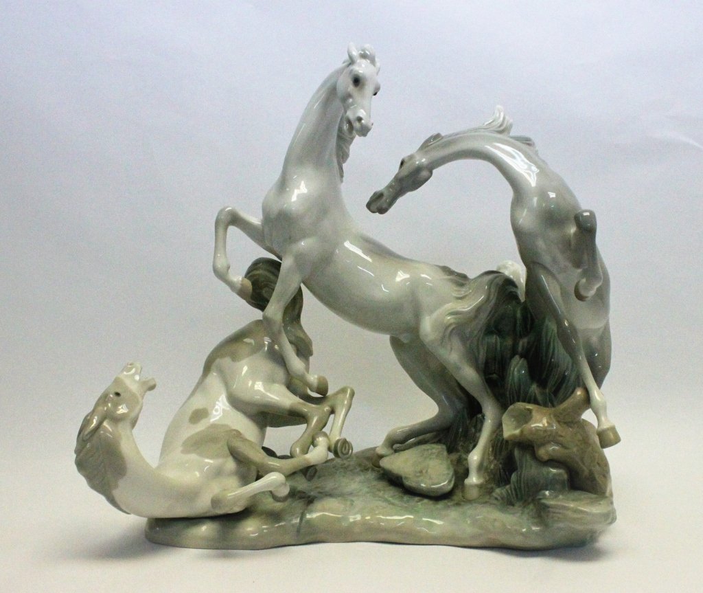 Large Lladro Porcelain Figure,  'Horses Group' (1 of 6)