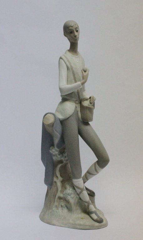 Large Bisque Lladro Figure Boy w/ Lunch Satchel (1 of 7)