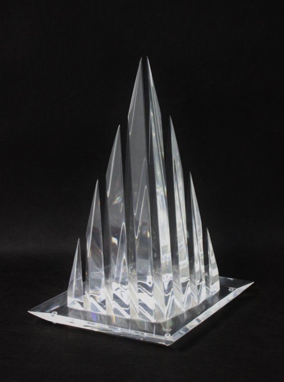 Van Teal Lucite Geometric Cityscape Sculpture (1 of 6)