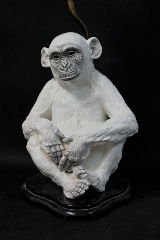 Vintage Italian Ceramic Chimpanzee Lamp (1 of 9)