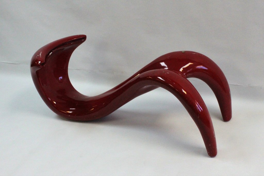 Vintage MCM Red Abstract Coffee Table Base (1 of 7)