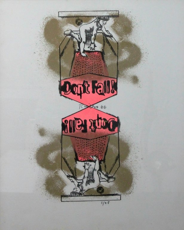 Rivers (1923-02) "Don't Fall" Pop Art Silkscreen (1 of 4)
