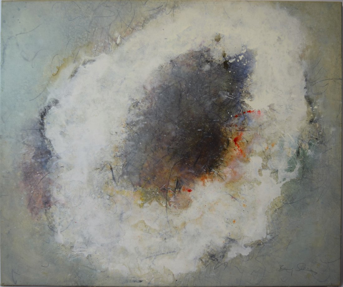 Baruj Salinas (Cuban b1935) "Oval Ring 82" Abstract Oil (1 of 4)
