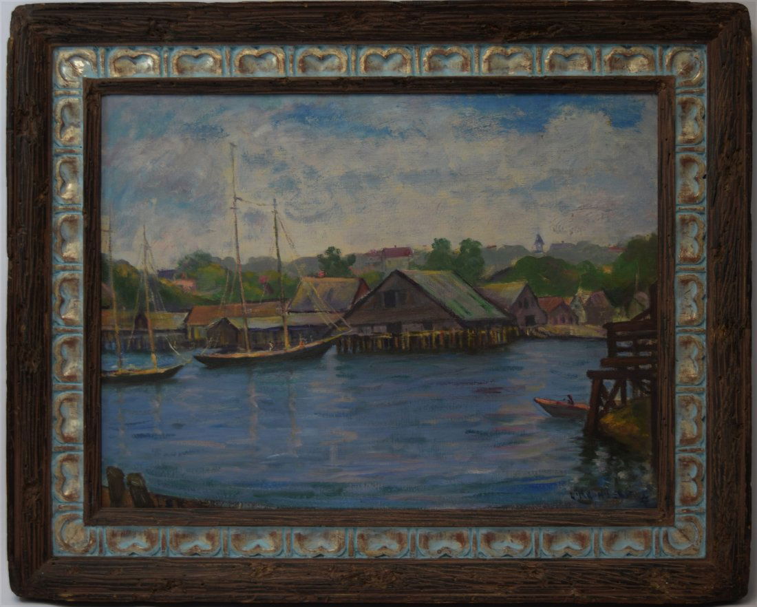 Louis Kronburg (American 1872-1965) Harbor Scene, Mass. (1 of 10)