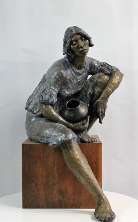 Shirley T Smith Bronze Sculpture Navajo Woman (1 of 8)