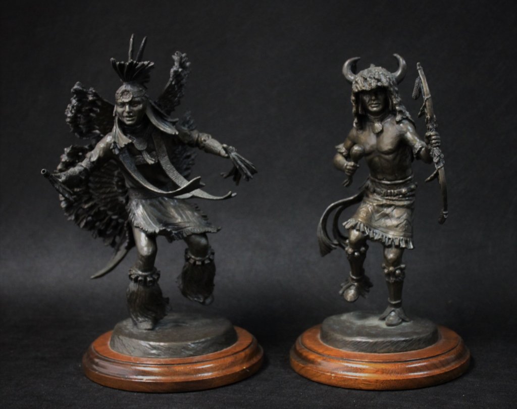 (2) Douglas Downs (20th C) Native American Bronzes (1 of 10)