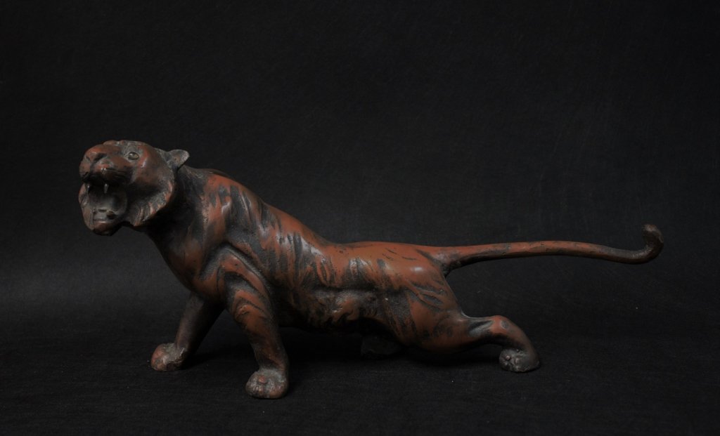 19th Century Antique Oriental Asian Bronze Tiger (1 of 4)