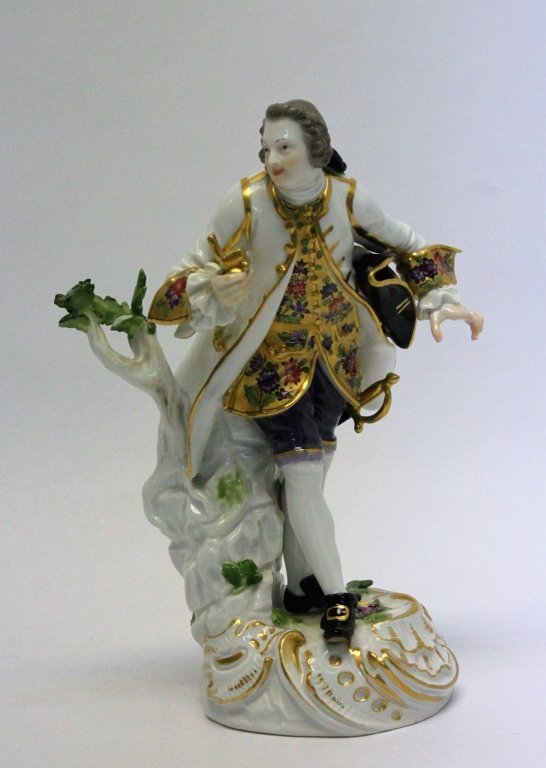 19th C. Meisen Porcelain Figure Gentleman w/ Sword (1 of 6)