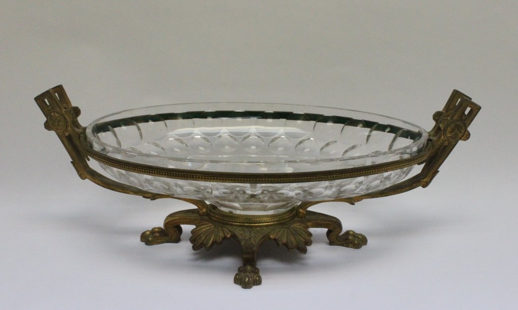 19 C French Empire Bronze & Glass Centerpiece Bowl (1 of 9)