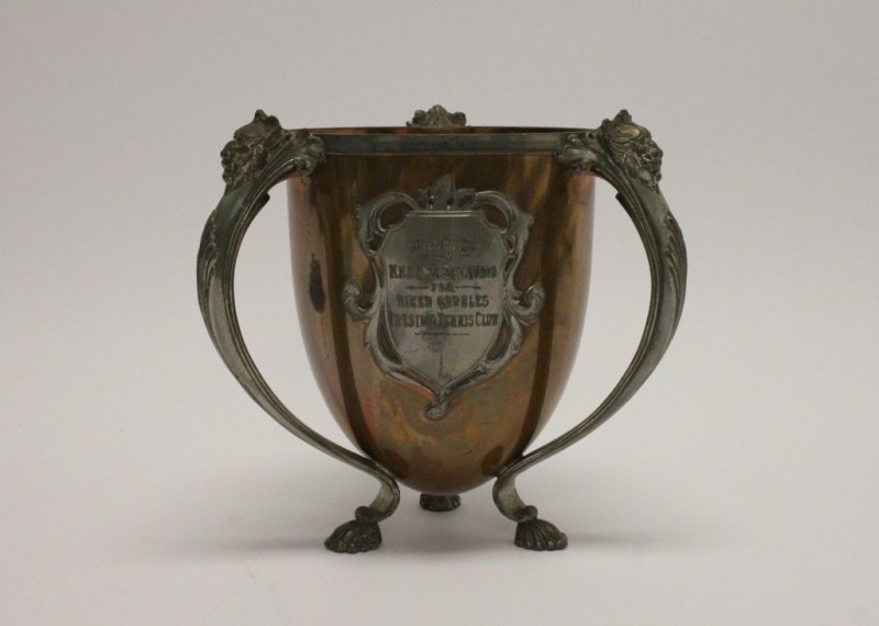 1910 Arts & Crafts 3-Handled Copper Tennis Trophy (1 of 5)