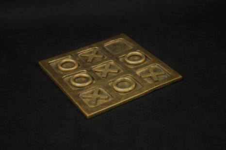 Vintage Solid Brass Tic Tac Toe Board Game: Vintage solid brass Tic Tac Toe table-top board game. Includes four X's and four O's. Excellent vintage condition. Board Measures: 7.5" x 7.5"