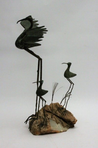 1969 Curtis Jere Bronze Sculpture Birds on Quartz (1 of 9)