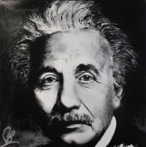 Breed (American b.1970-) Albert Einstein Acrylic (1 of 4)