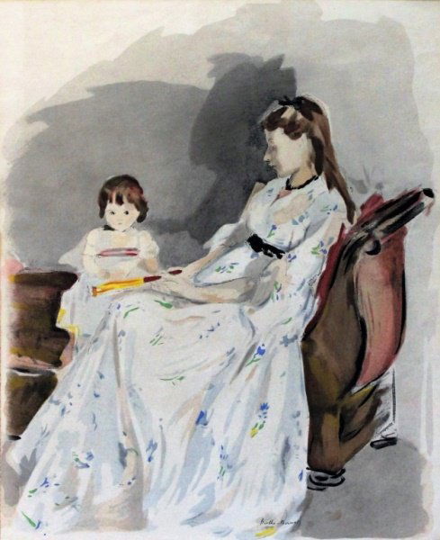 Berthe Morisot (French, 1841-1895) Portrait Study (1 of 4)