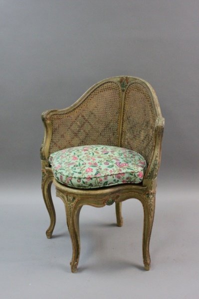 19thC French Louis XV Style Painted Corner Chair (1 of 9)