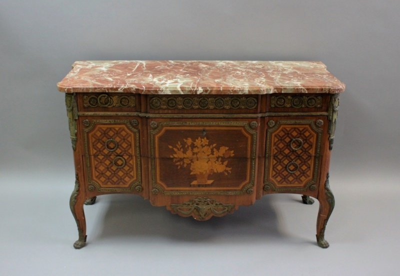 Antique French Marquetry & Ormolu Mounted Commode (1 of 9)