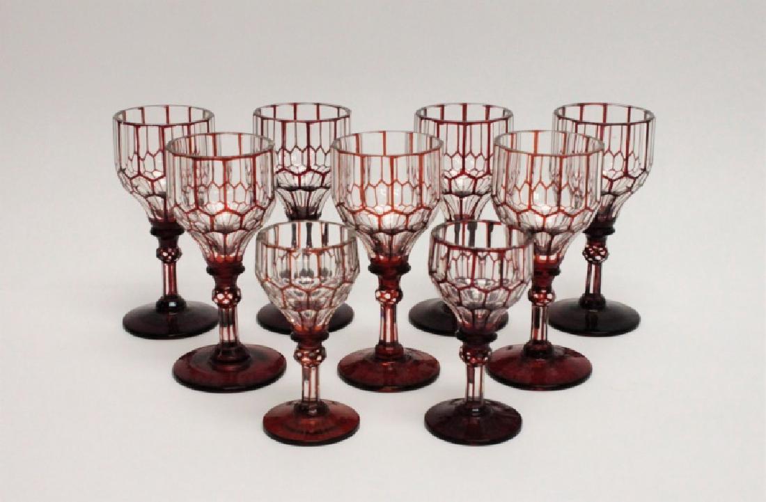 (9) 19C Baccarat Ruby Cut Crystal Aperitif Glasses (1 of 6)
