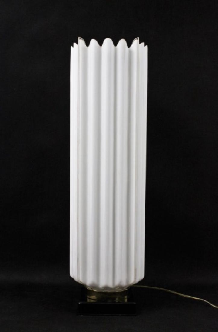 MCM Rougier Rippled Cylindrical Lucite Table Lamp (1 of 8)