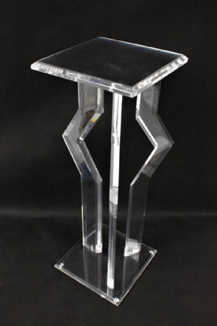 Mid Century Modern Geometric Lucite Pedestal (1 of 7)