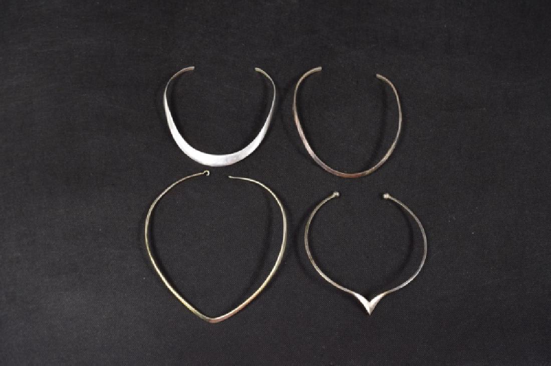 (4) Sterling Silver Collar Choker Necklaces (1 of 3)