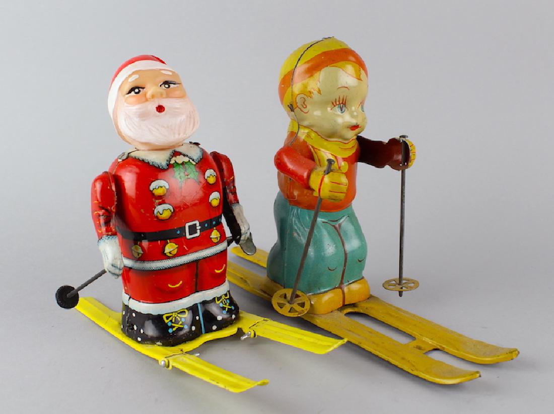 J. Chein Tin Ski Boy & Japan Santa Ski Toy (1 of 3)