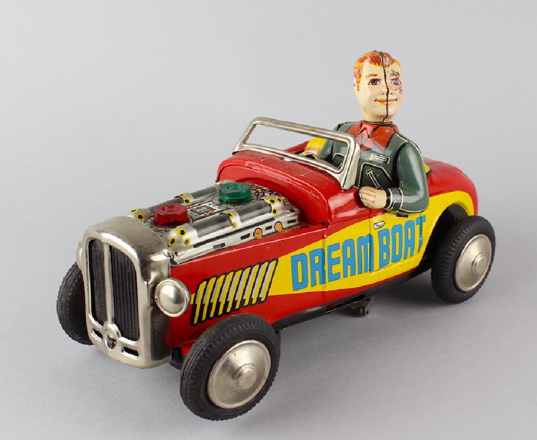 Japan Tin Dream Boat Hot Rod: Japan Tin Dream Boat Hot Rod battery op toy. Great litho, not tested.