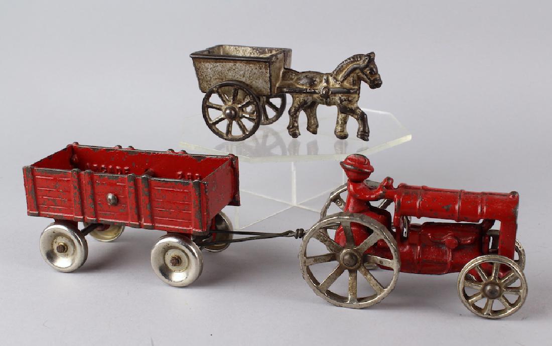 Arcade Tractor and Wagon & Horse Cart (1 of 2)
