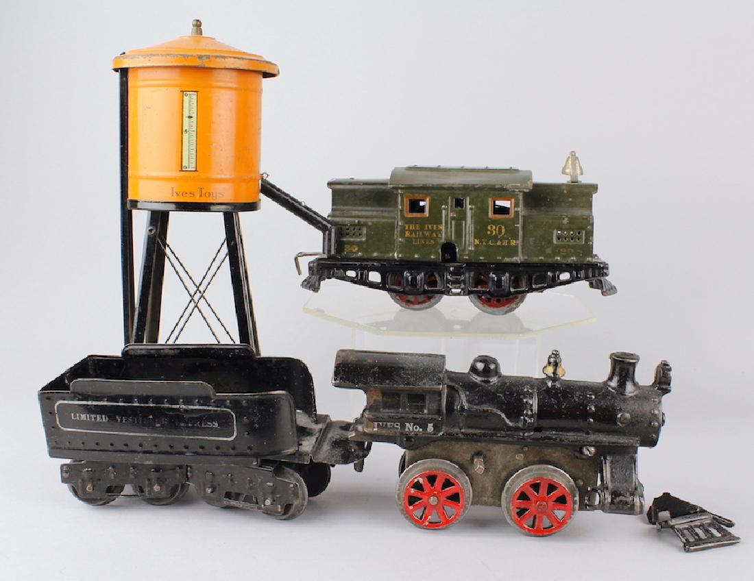 Ives Train Lot 30 Engine, #5 Locomotive, Water Tower (1 of 2)