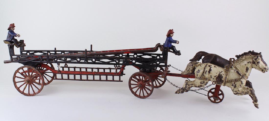 Ives Phoenix Cast Iron Ladder Wagon 2 Horse Team 28" (1 of 4)