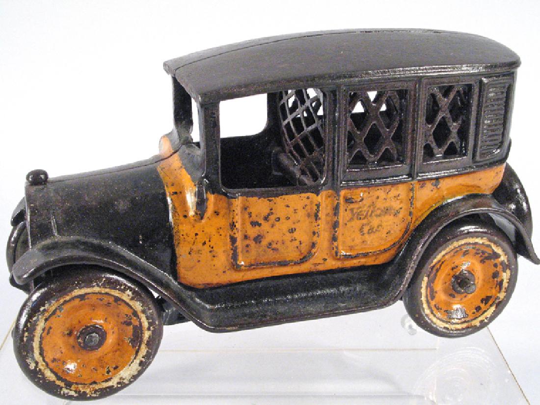 Arcade Cast Iron Taxi: Arcade Cast Iron Taxi Bank, 8 inches