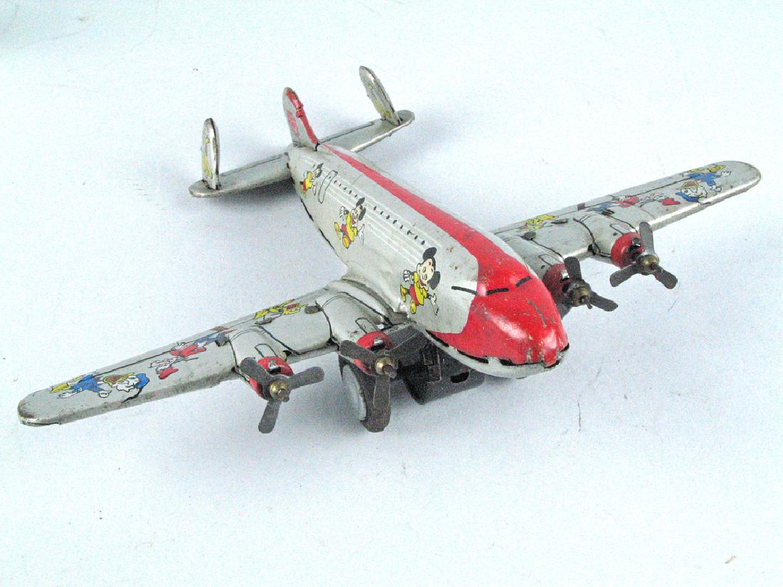 Linemar Mickey Mouse Tin Litho Airplane (1 of 3)