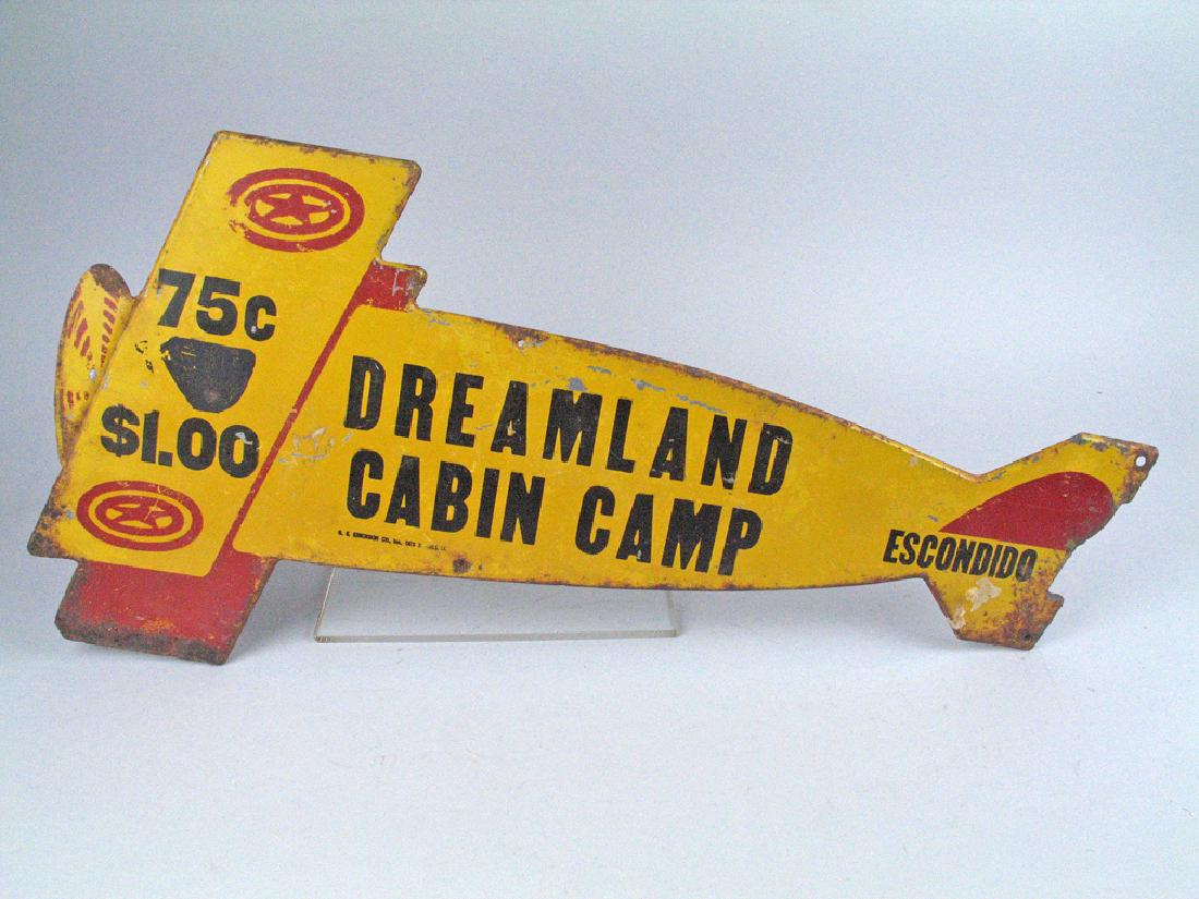 Dreamland Camp Bi Plane Ad Sign 1920\'s (1 of 2)