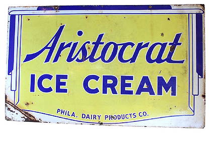 Country Club Ice Cream porcelain Curb Sign Country Club Ice Cream porcelain Curb Sign