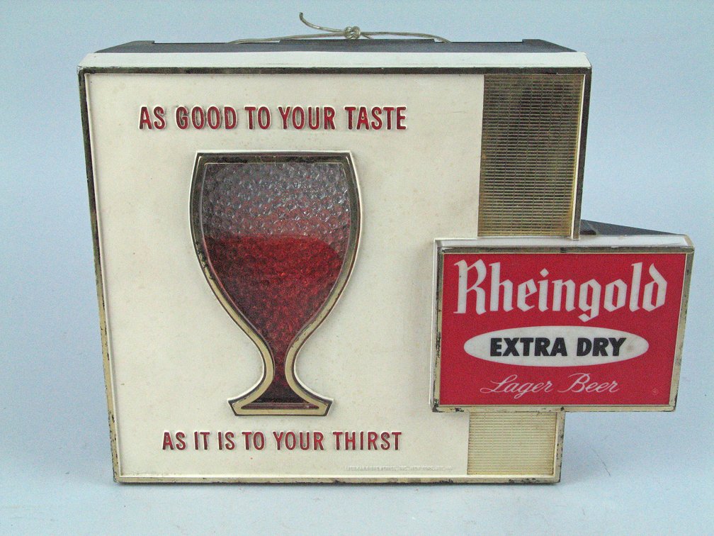 Rheingold Extra Dry Light Up Advertising Sign 1950's (1 of 2)