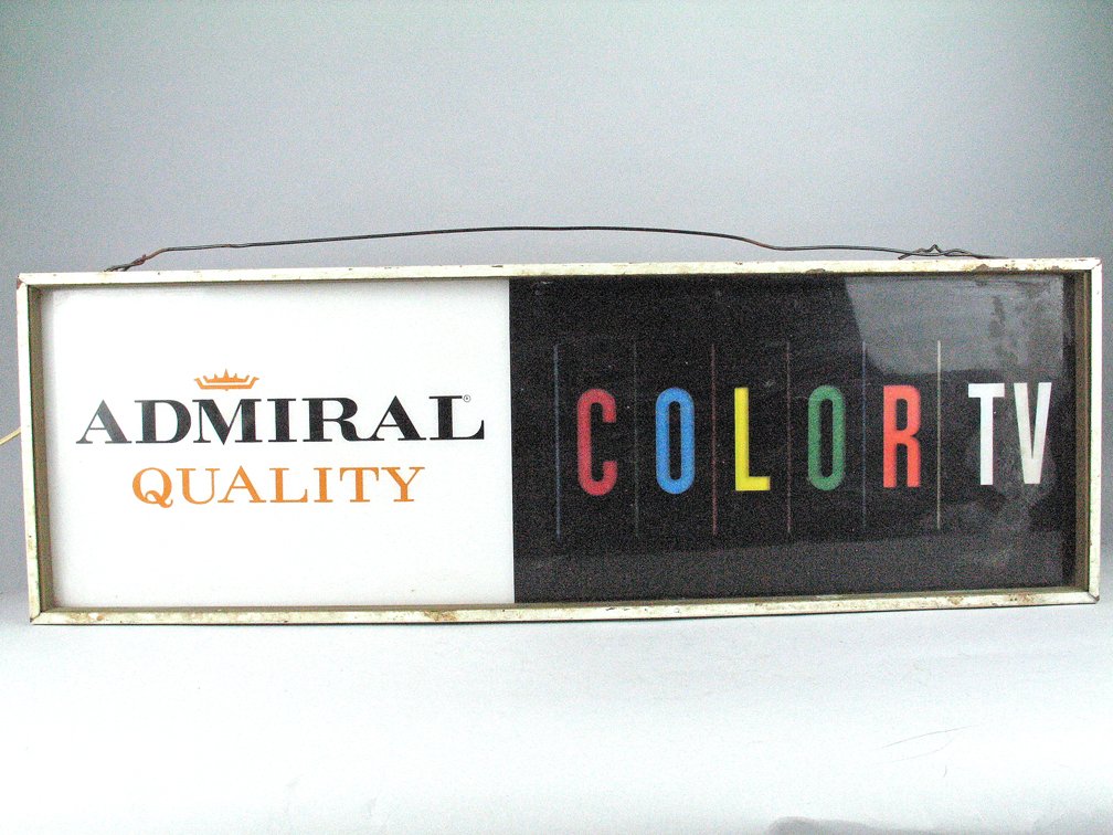 Admiral Color TV Dealer Display Light Up Ad Sign (1 of 2)