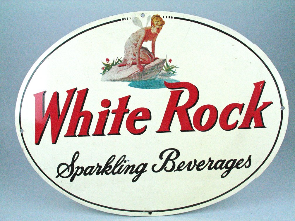 White Rock Double Sided Porcelain Advertising Sign (1 of 2)