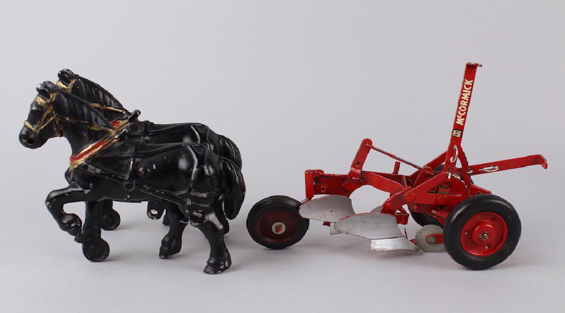 Cast Iron Draft Horses & McCormick Plow (1 of 3)