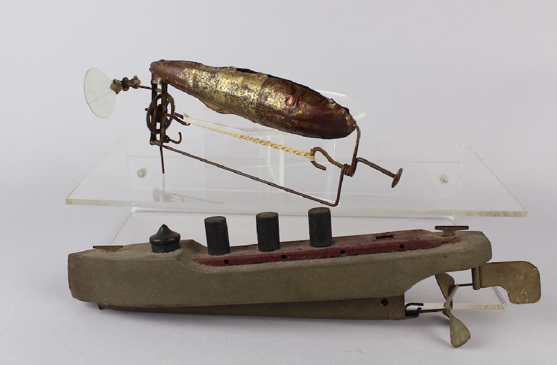 German Tin Zeppelin & Wooden Boat Band Wind (1 of 4)