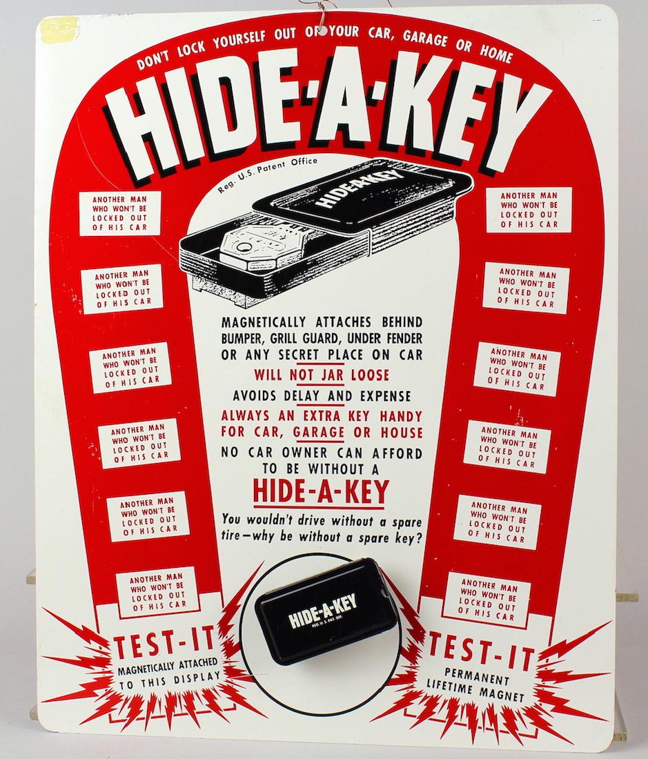 Hide A Key Metal Sign with Product (1 of 1)