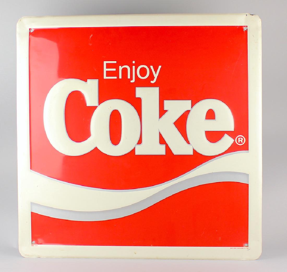 Enjoy Coke Embossed Metal Sign (1 of 1)